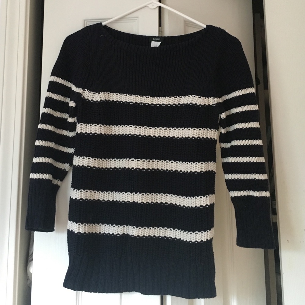 J crew‎ navy and cream striped sweater